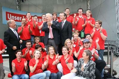 Pit Clausen, Guntram Schneider, Franz Müntefering und das "Junge Team"